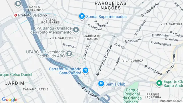Mapa do bairro Bangú, Santo André - SP