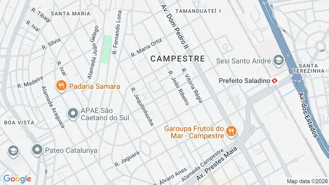 Mapa do bairro Campestre, Santo André - SP