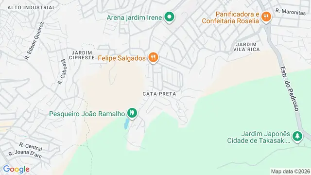 Mapa do bairro Cata Preta, Santo André - SP