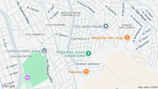 Mapa do bairro Centreville, Santo André - SP