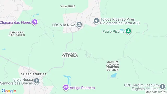 Mapa do bairro Chácara Carreiras, Santo André - SP
