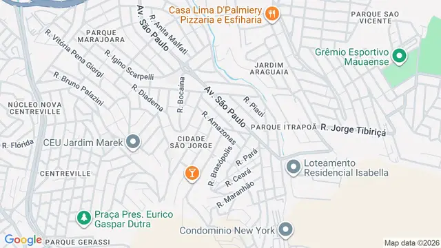 Mapa do bairro Cidade São Jorge, Santo André - SP