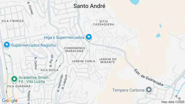 Mapa do bairro Condomínio Maracanã, Santo André - SP