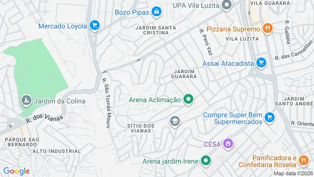 Mapa do bairro Jardim Aclimação, Santo André - SP