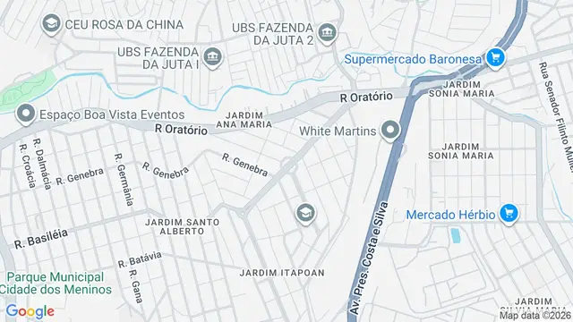 Mapa do bairro Jardim Ana Maria, Santo André - SP