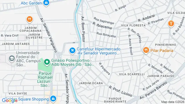 Mapa do bairro Jardim Bom Pastor, Santo André - SP