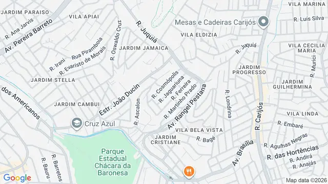Mapa do bairro Jardim Cristiane, Santo André - SP