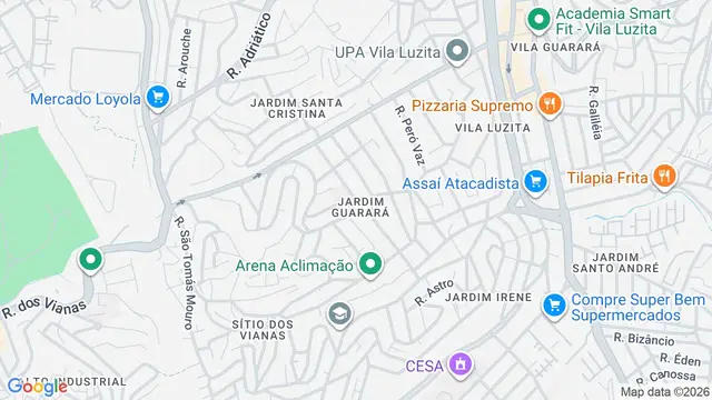 Mapa do bairro Jardim Guarará, Santo André - SP