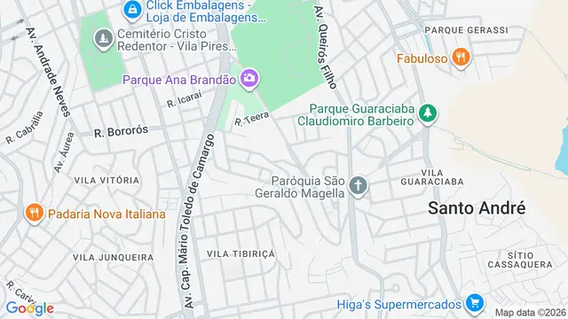 Mapa do bairro Jardim Ipanema, Santo André - SP