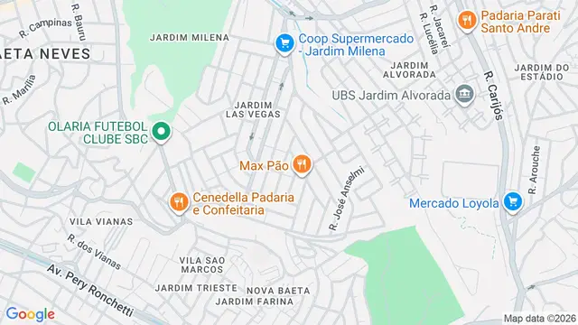 Mapa do bairro Jardim Las Vegas, Santo André - SP