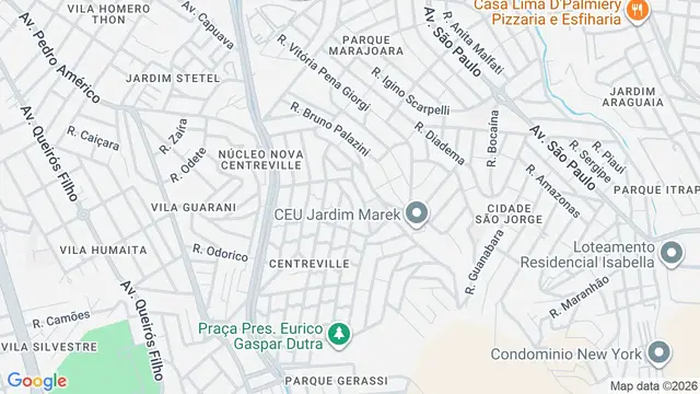 Mapa do bairro Jardim Marek, Santo André - SP