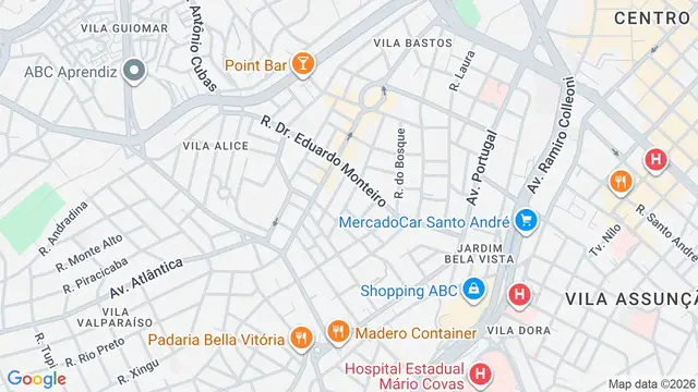 Mapa do bairro Jardim Sílvia, Santo André - SP - Rua Ubiraci