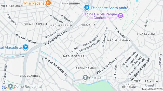 Mapa do bairro Jardim Stella, Santo André - SP