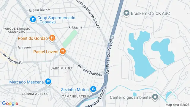 Mapa do bairro Parque Capuava, Santo André - SP