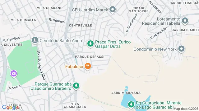 Mapa do bairro Parque Gerassi, Santo André - SP
