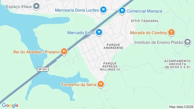 Mapa do bairro Parque Represa Billings III, Santo André - SP