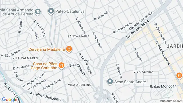 Mapa do bairro Santa Maria, Santo André - SP