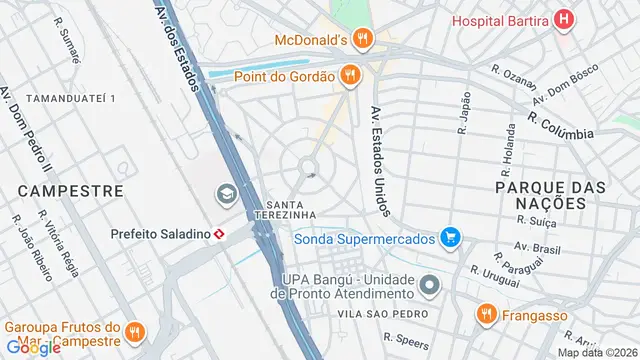 Mapa do bairro Santa Terezinha, Santo André - SP