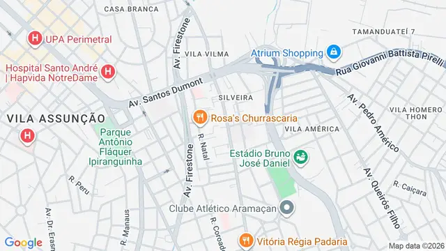 Mapa do bairro Silveira, Santo André - SP