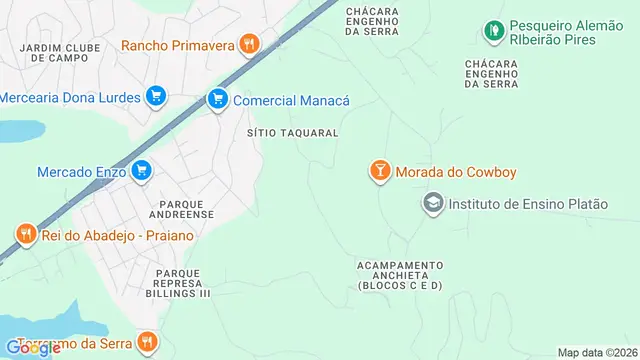 Mapa do bairro Sítio Taquaral, Santo André - SP