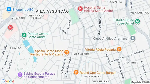 Mapa do bairro Vila Alzira, Santo André - SP