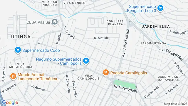 Mapa do bairro Vila Camilópolis, Santo André - SP