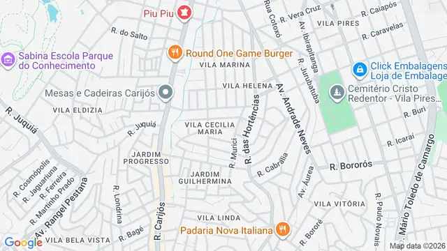 Mapa do bairro Vila Cecília Maria, Santo André - SP