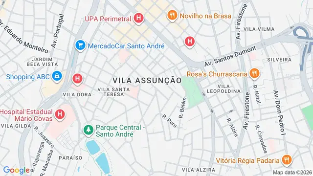 Mapa do bairro Vila Elclor, Santo André - SP - Estrada de Ferro Santos Jundiaí