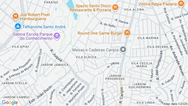 Mapa do bairro Vila Eldízia, Santo André - SP