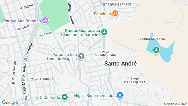 Mapa do bairro Vila Guaraciaba, Santo André - SP