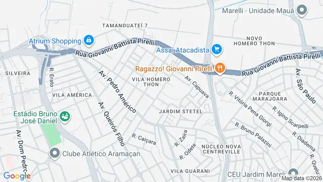 Mapa do bairro Vila Homero Thon, Santo André - SP