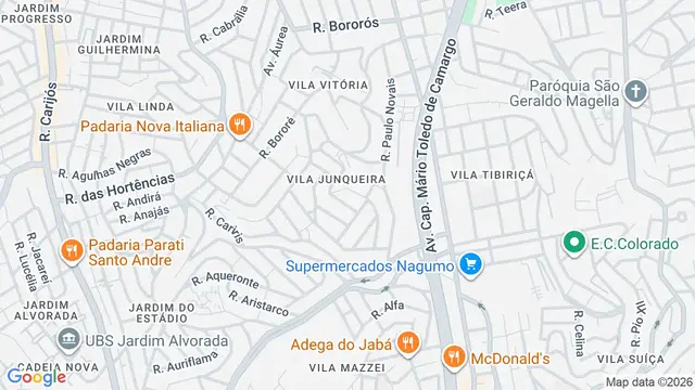 Mapa do bairro Vila Junqueira, Santo André - SP