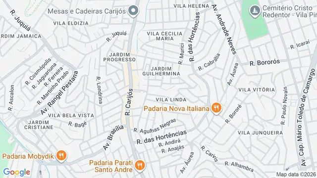 Mapa do bairro Vila Linda, Santo André - SP