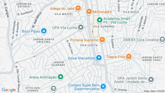 Mapa do bairro Vila Luzita, Santo André - SP