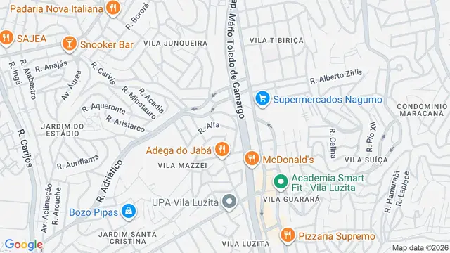 Mapa do bairro Vila Mazzei, Santo André - SP