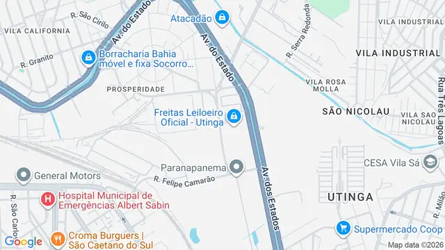 Mapa do bairro Vila Prosperidade, Santo André - SP