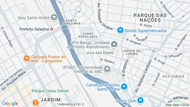 Mapa do bairro Vila São Pedro, Santo André - SP