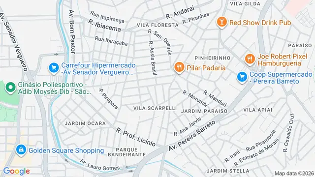 Mapa do bairro Vila Scarpelli, Santo André - SP