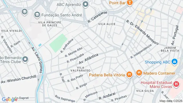 Mapa do bairro Vila Valparaíso, Santo André - SP