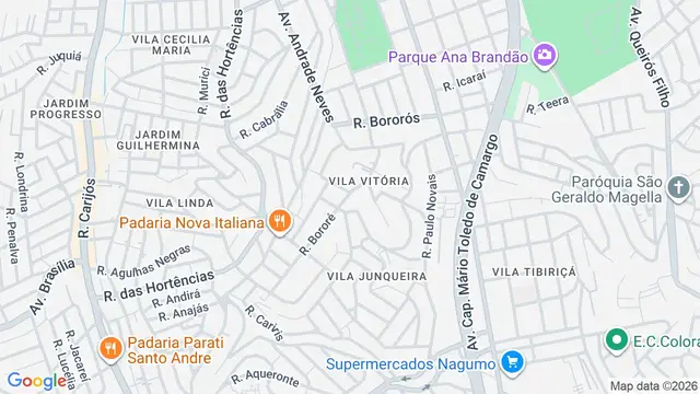 Mapa do bairro Vila Vitória, Santo André - SP